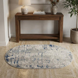 3' X 5' Gray and Ivory Abstract Power Loom Area Rug