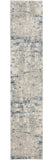 6' Gray And Ivory Abstract Runner Rug