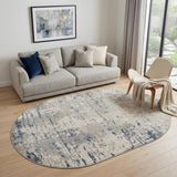 5' X 8' Gray and Ivory Abstract Power Loom Area Rug