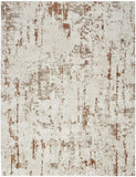 5' X 7' Red and Ivory Abstract Power Loom Area Rug