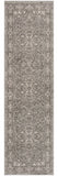 8' Gray And Ivory Medallion Distressed Runner Rug