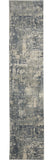 10' Beige And Gray Abstract Runner Rug