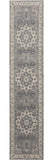 10' Beige Ivory And Gray Medallion Runner Rug