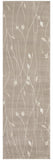 8' Beige And Ivory Floral Runner Rug