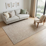 5' X 7' Beige and Ivory Floral Power Loom Area Rug