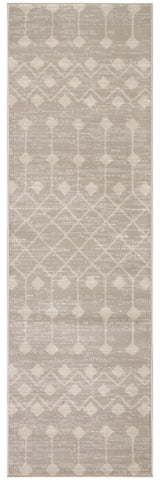 8' Beige And Ivory Moroccan Runner Rug