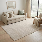 5' X 7' Beige and Ivory Moroccan Power Loom Area Rug
