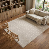 8' X 10' Beige and Ivory Moroccan Power Loom Area Rug