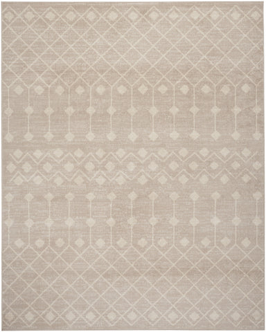 8' X 10' Beige and Ivory Moroccan Power Loom Area Rug