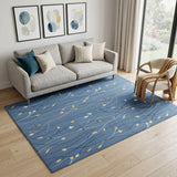 5' X 7' Blue and Beige Floral Power Loom Area Rug