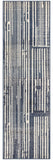 8' Blue And Gray Striped Runner Rug