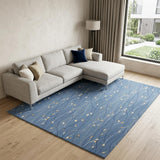 8' X 10' Blue and Beige Floral Power Loom Area Rug