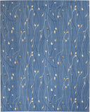 8' X 10' Blue and Beige Floral Power Loom Area Rug