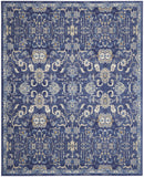 8' X 10' Blue and Beige Floral Power Loom Area Rug