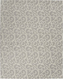 7' X 10' Gray and Ivory Floral Vines Power Loom Area Rug
