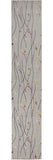 10' Gray Floral Vines Runner Rug
