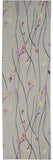 8' Gray And Pink Floral Runner Rug
