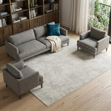 8' X 10' Gray and Ivory Geometric Power Loom Area Rug