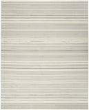 8' X 10' Gray and Ivory Striped Power Loom Area Rug
