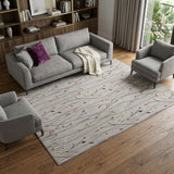 8' X 10' Gray and Pink Floral Power Loom Area Rug