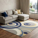 8' X 10' Gray and Ivory Geometric Power Loom Area Rug