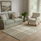5' X 7' Green Plaid Power Loom Area Rug