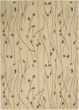 4' X 6' Red and Ivory Floral Power Loom Area Rug