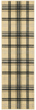 8' Beige And Black Plaid Runner Rug