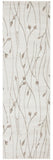 8' Beige And Ivory Floral Runner Rug