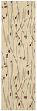 8' Beige And Black Floral Runner Rug