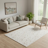 5' X 7' Beige And Ivory Floral Area Rug