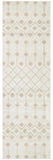 8' Beige And Ivory Moroccan Runner Rug