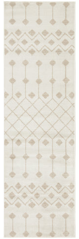 8' Beige And Ivory Moroccan Runner Rug