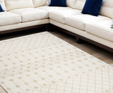 8' X 10' Beige and Ivory Moroccan Power Loom Area Rug