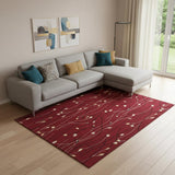 6' X 9' Red Floral Power Loom Area Rug