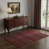 4' X 6' Red And Black Plaid Area Rug