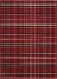 5' X 7' Red and Black Plaid Power Loom Area Rug