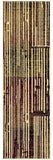 8' Tan Black and Red Striped Non Skid Runner Rug