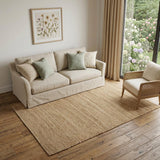 5' X 7' Natural Jute Flatweave Handmade Area Rug