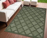 4' X 6' Dark Green And Light Green Trellis Indoor Outdoor Area Rug