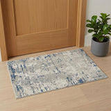 2' X 4' Gray and Ivory Abstract Power Loom Area Rug