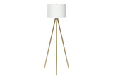 63" Matte Gold Floor Lamp with Cream Drum Shade