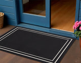 3' X 5' Black And Ivory Indoor Outdoor Area Rug