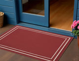 3' X 5' Red And Ivory Indoor Outdoor Area Rug