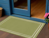 3' X 5' Green And Ivory Indoor Outdoor Area Rug