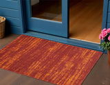 2' X 4' Red And Orange Abstract Indoor Outdoor Area Rug