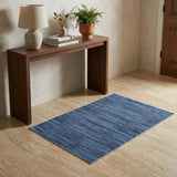 3' X 5' Blue Abstract Power Loom Washable Non Skid Area Rug