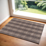 3' X 5' Yellow and Brown Leopard Print Power Loom Washable Non Skid Area Rug