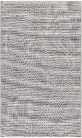 3' X 5' Gray and Ivory Abstract Power Loom Washable Non Skid Area Rug