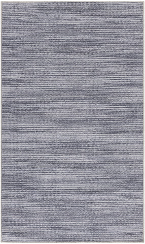 3' X 5' Gray and White Abstract Power Loom Washable Non Skid Area Rug